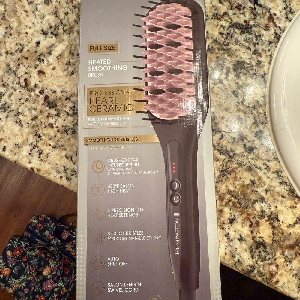 Remington Black and Pink Grooming Tool Heated Brush